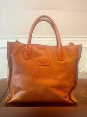 Aspen-Leaf Genuine Leather Tote Bag - Camel (OLD TREND Modern Vintage)